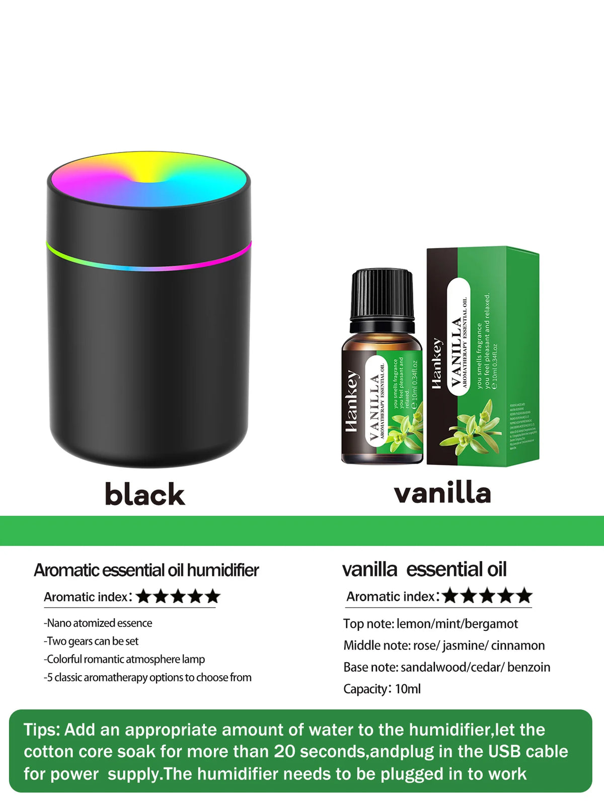 GlowMist 180ml Essential Oil Diffuser