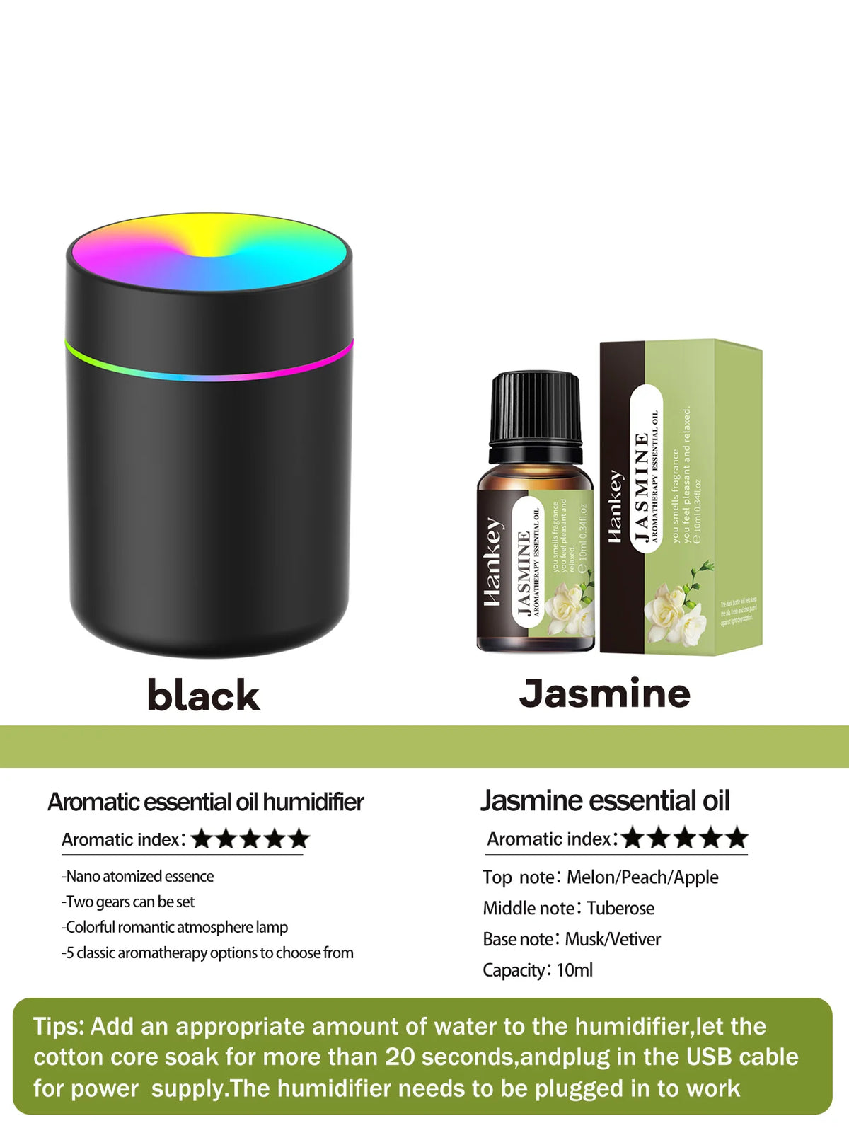 GlowMist 180ml Essential Oil Diffuser
