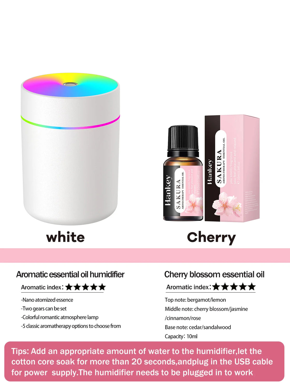 GlowMist 180ml Essential Oil Diffuser