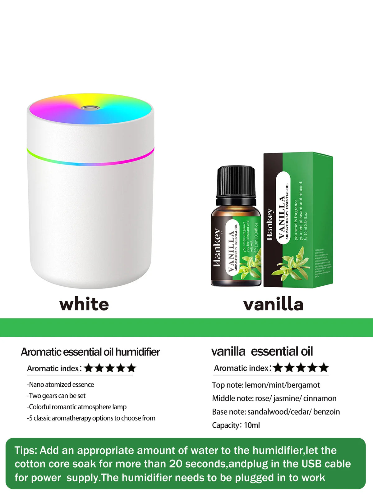 GlowMist 180ml Essential Oil Diffuser