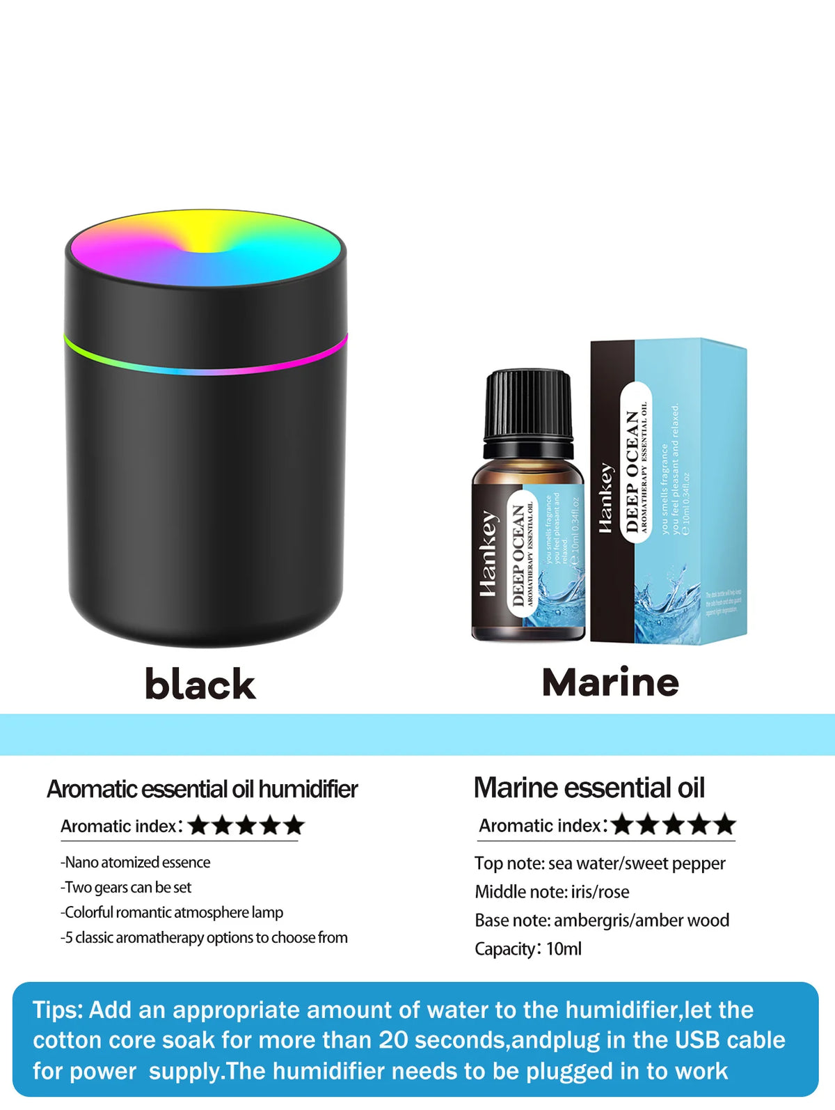 GlowMist 180ml Essential Oil Diffuser