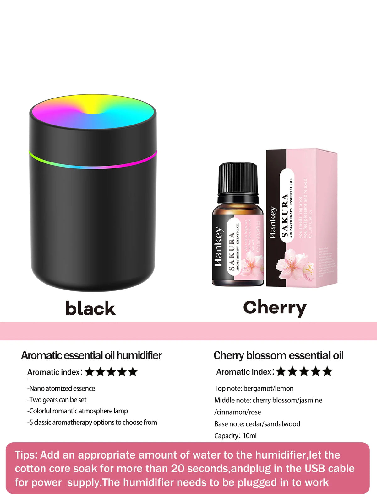 GlowMist 180ml Essential Oil Diffuser