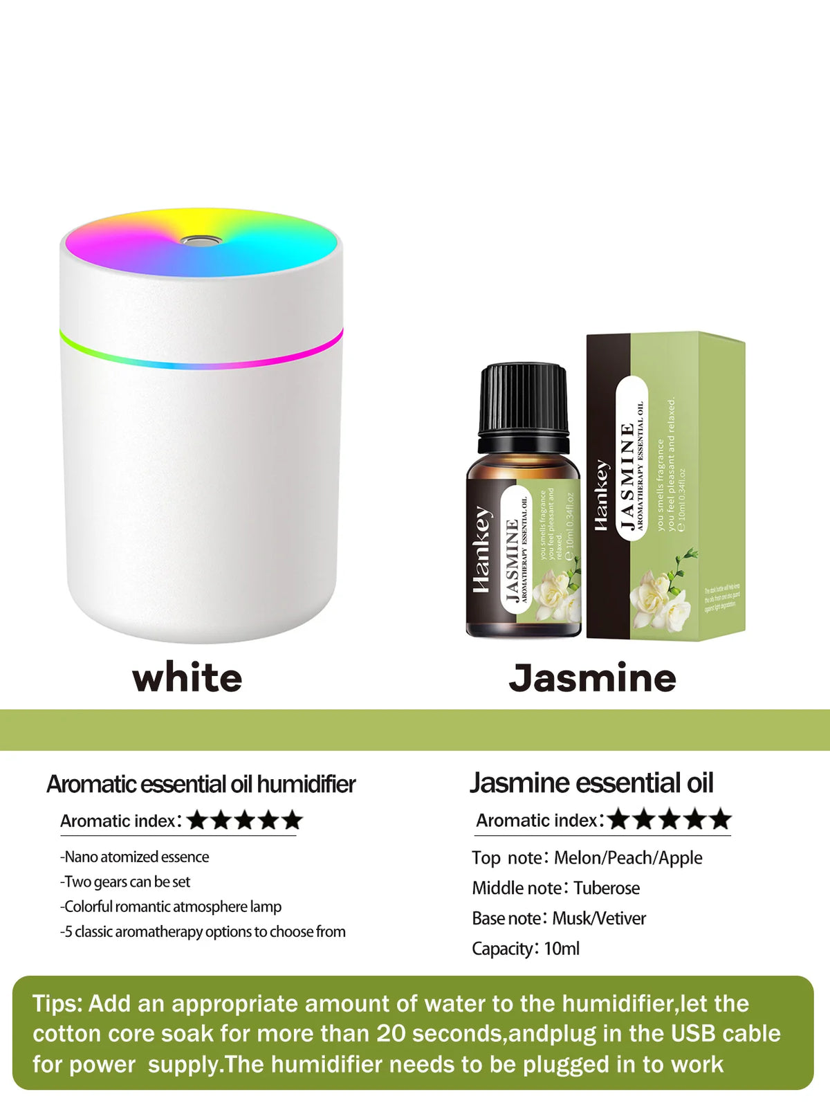 GlowMist 180ml Essential Oil Diffuser