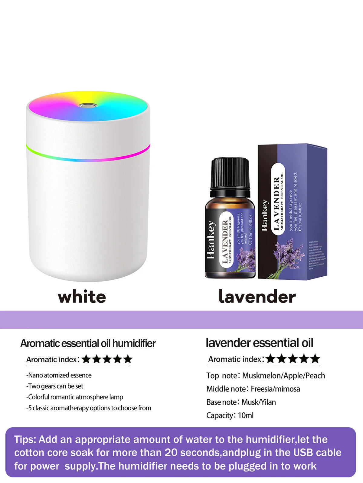 GlowMist 180ml Essential Oil Diffuser